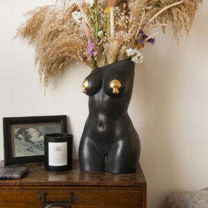 Mila Maven Femme vase with dried foliage